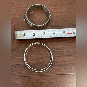 set of 3 vintage Silver Bangle Bracelet Set